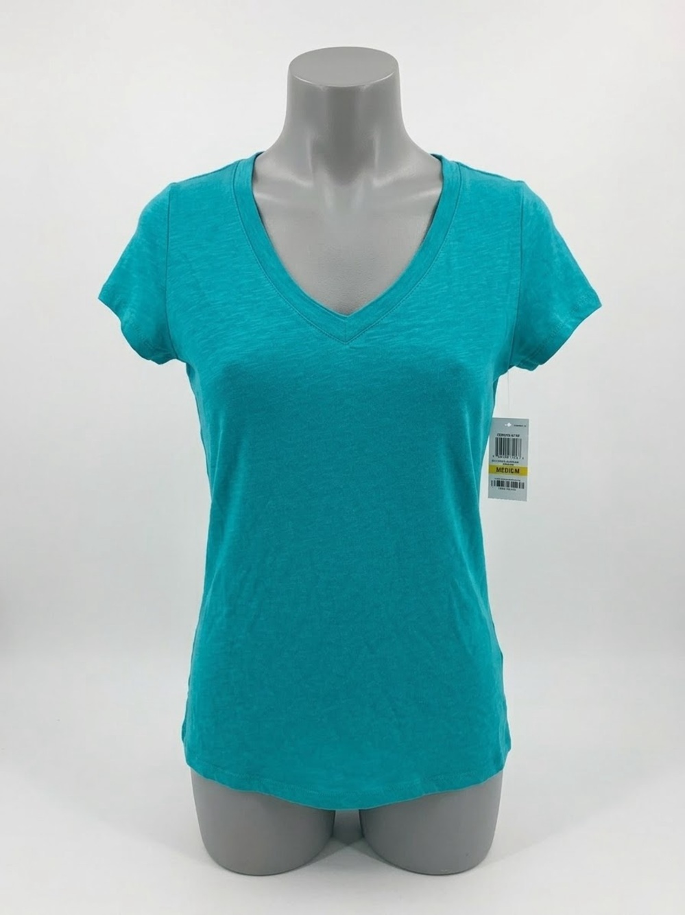 Women's Teal V-Neck Short Sleeve Tee